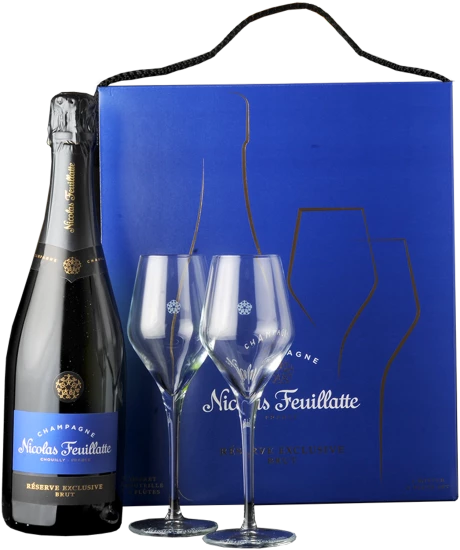Nicolas Feuillatte Nicolas Feuillatte Brut Réserve (en Coffret mit 2 Gläsern) NV