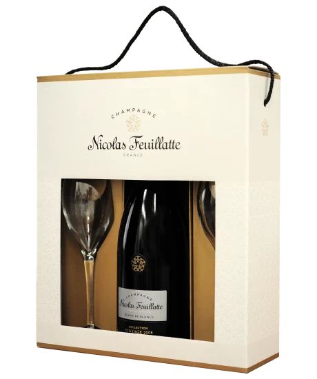 Nicolas Feuillatte Blanc de Blancs Brut (en Coffret mit 2 Gläsern) 2018